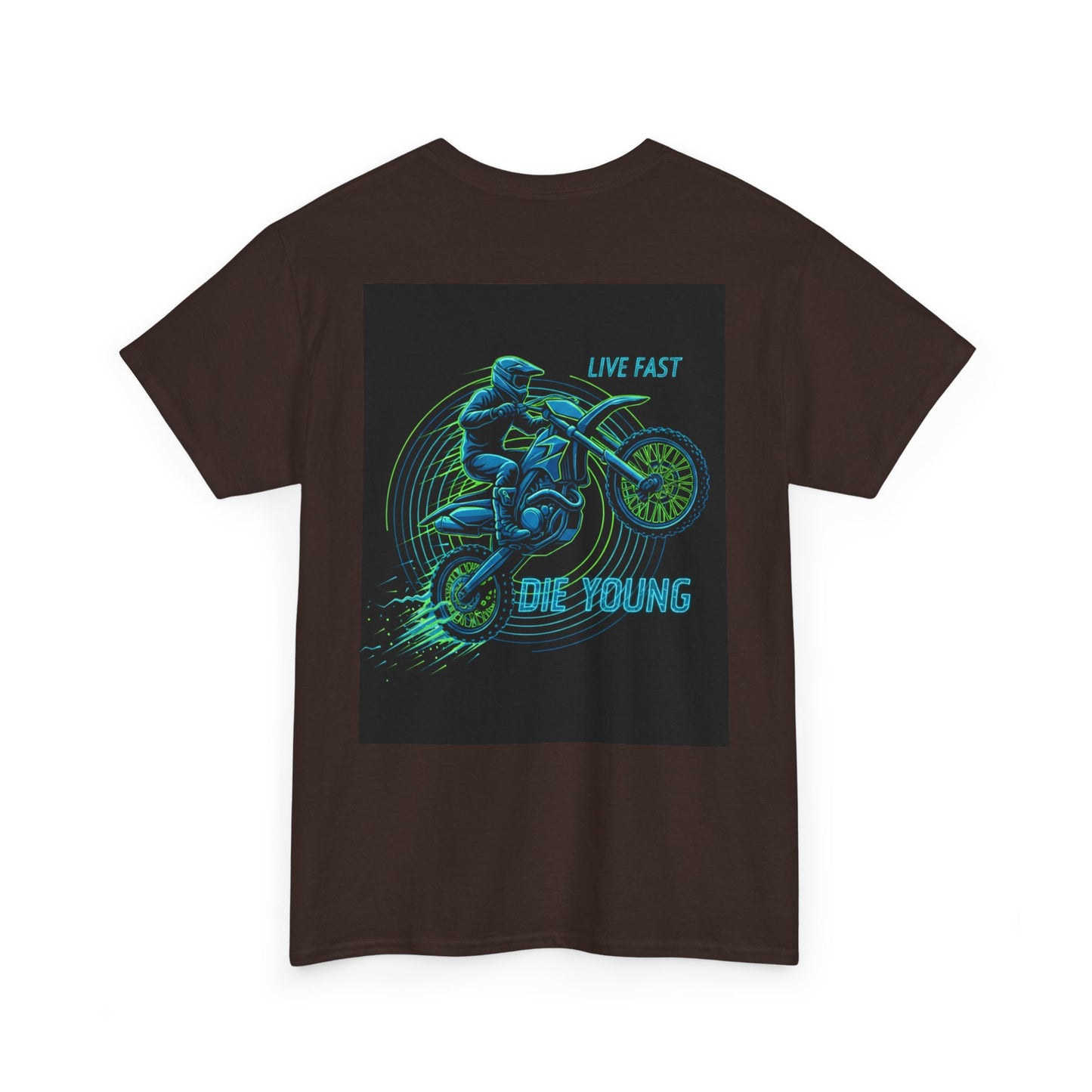 Neon Rider Live Fast Die Young Heavy Cotton T