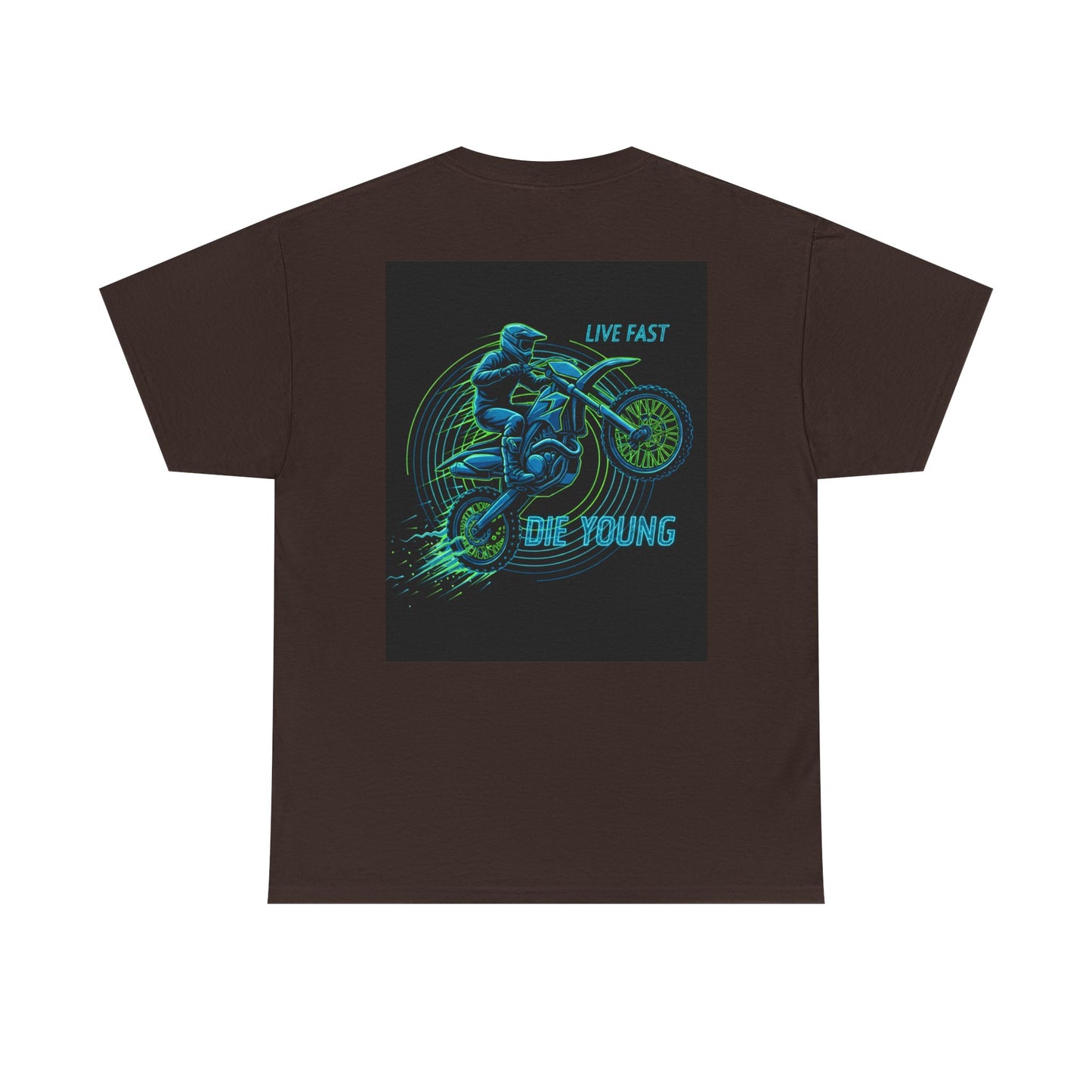 Neon Rider Live Fast Die Young Heavy Cotton T