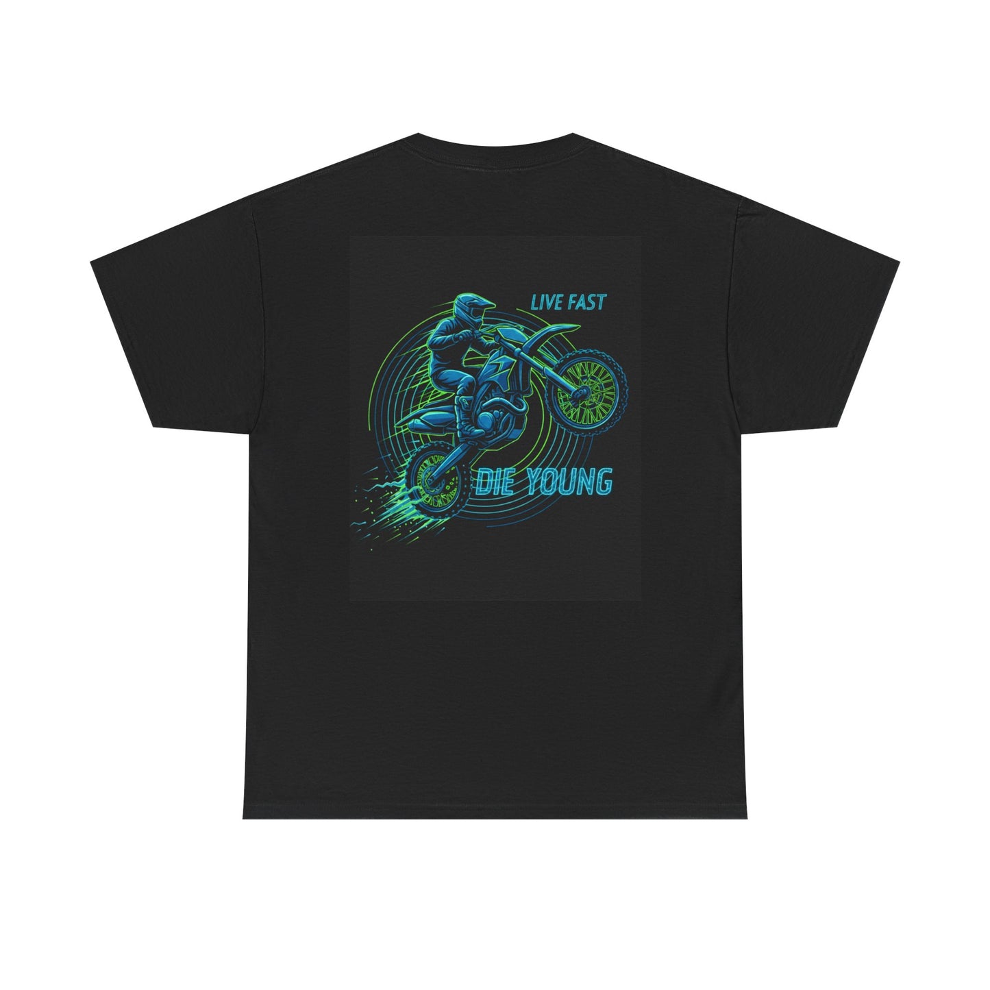 Neon Rider Live Fast Die Young Heavy Cotton T