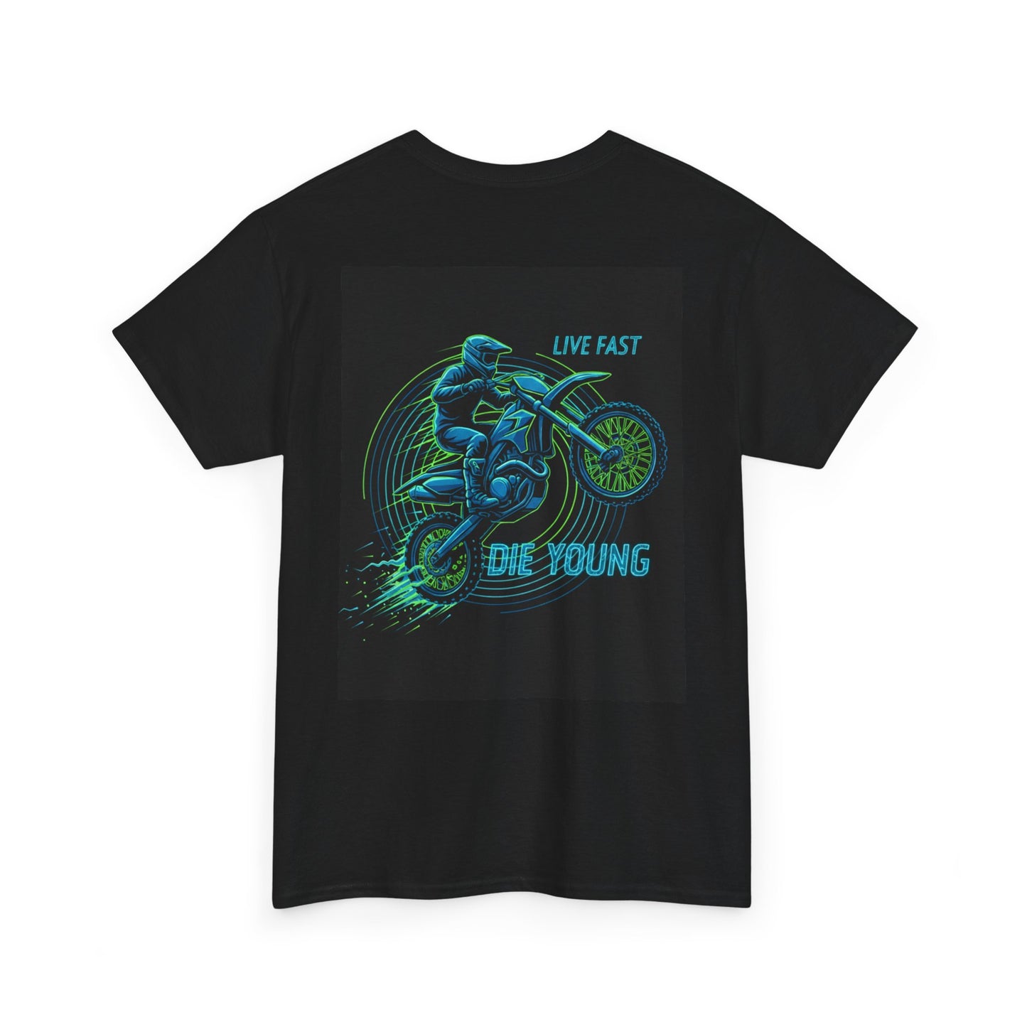 Neon Rider Live Fast Die Young Heavy Cotton T