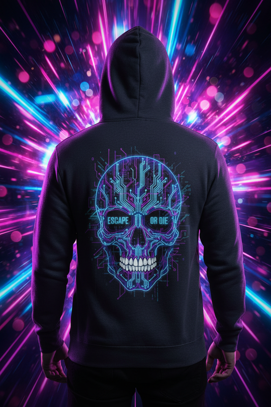 Glitch Skull Heavy Cotton Do Or Die Hoodie